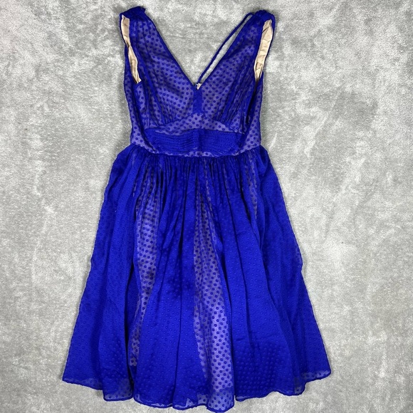 Anthropologie Dress Womens 0 HD In Paris Flared Clipdot Strappy Retro Feminine - Picture 3 of 10